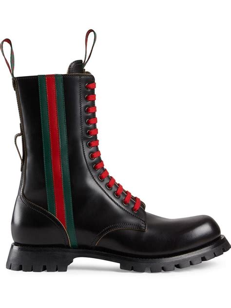 gucci leather boots with buckle|Men's ankle boot with buckle in black leather .